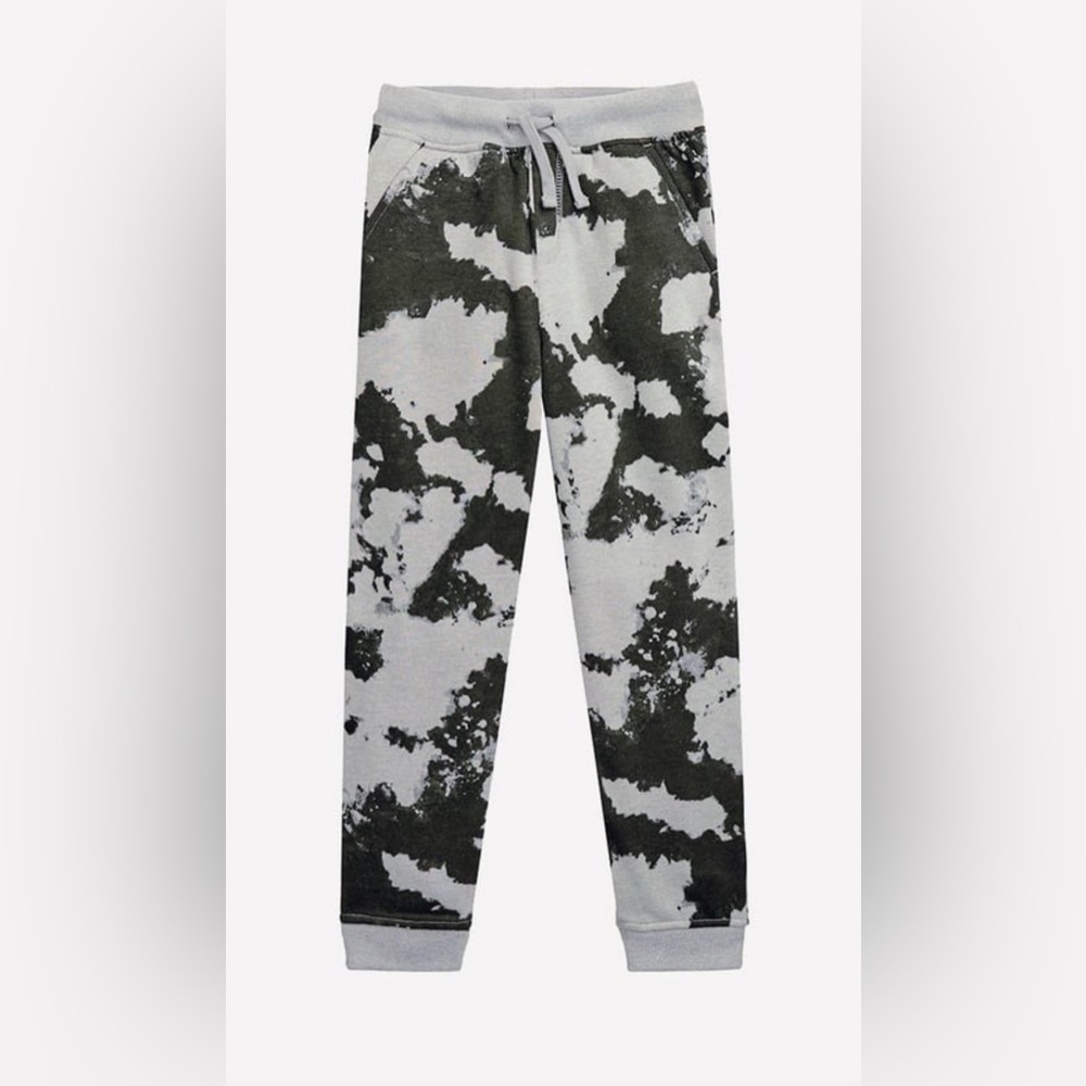 NWT, FabKids Tie Dye Fleece Jogger, Grey Tonal Tie Dye, L, X23